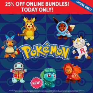 Build-A-Bear Hosting A One Day Sale Online for PokÃ©mon Plushies